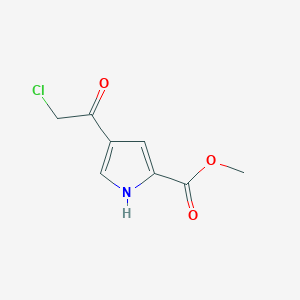 Chemical structure of methyl 4-(2-chloroacetyl)-1H-pyrrole-2-carboxylate