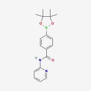 Chemical structure of N-2-pyridinyl-4-(4,4,5,5-tetramethyl-1,3,2-dioxaborolan-2-yl)benzamide