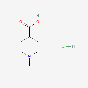 Chemical structure of 4-Piperidinecarboxylic acid, 1-methyl-, hydrochloride (1:1)