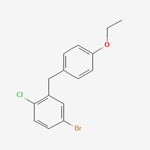 Chemical structure of 4-Bromo-1-chloro-2-(4-ethoxy-benzyl)-benzene