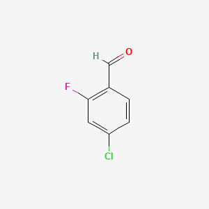 Chemical structure of 4-Chloro-2-fluorobenzaldehyde
