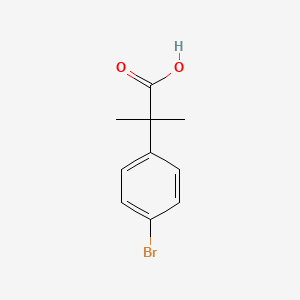 Chemical structure of 2-(4-Bromophenyl)-2-methylpropanoic acid