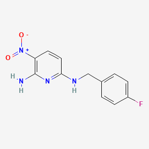 Chemical structure of N6-((4-Fluorophenyl)methyl)-3-nitropyridine-2,6-diamine