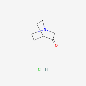 Chemical structure of 1-Azabicyclo(2.2.2)octan-3-one, hydrochloride (1:1)