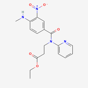 Chemical structure of N-(4-(Methylamino)-3-nitrobenzoyl)-N-2-pyridinyl-beta-alanine ethyl ester