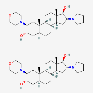 Chemical structure of Androstane-3,17-diol, 2-(morpholin-4-yl)-16-(pyrrolidin-1-yl), (2beta,3alpha,5alpha,16beta,17beta)-