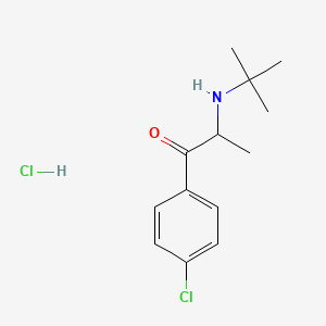 Chemical structure of 2-(Tert-butylamino)-1-(4-chlorophenyl)propan-1-one hydrochloride