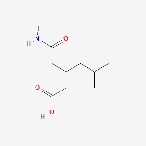 Chemical structure of 3-(Carbamoylmethyl)-5-methylhexanoic acid