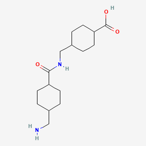 Chemical structure of Cyclohexanecarboxylic acid, 4-[[[[4-(aminomethyl)cyclohexyl]carbonyl]amino]methyl]-, [trans(trans)]-