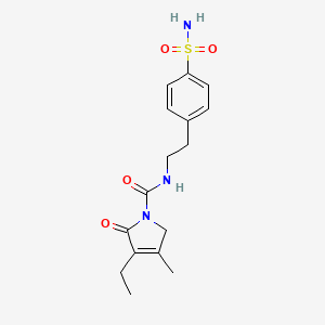 Chemical structure of 4-(2-((3-Ethyl-4-methyl-2-oxo-pyrrolin-1-yl)carboxamido)ethyl)benzenesulfonamide)
