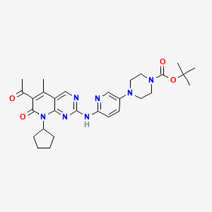 Chemical structure of Tert-butyl 4-(6-((6-acetyl-8-cyclopentyl-5-methyl-7-oxo-7,8-dihydropyrido[2,3-d]pyrimidin-2-yl)amino)pyridin-3-yl)piperazine-1-carboxylate