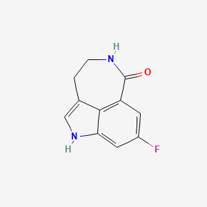 Chemical structure of 8-Fluoro-1,3,4,5-tetrahydro-6H-pyrrolo(4,3,2-ef)(2)benzazepin-6-one