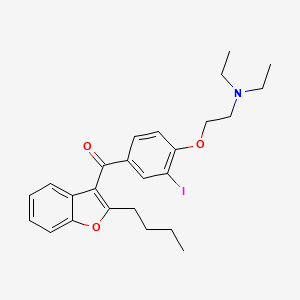 Chemical structure of (2-Butylbenzofuran-3-yl)(4-(2-(diethylamino)ethoxy)-3-iodophenyl)methanone