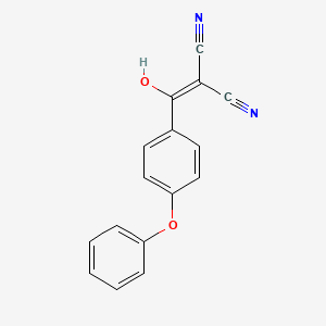 Chemical structure of 2-(Hydroxy-(4-phenoxyphenyl)methylene)propanedinitrile