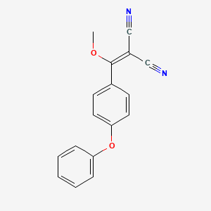 Chemical structure of 2-((Methoxy)(4-phenoxyphenyl)methylene)malononitrile