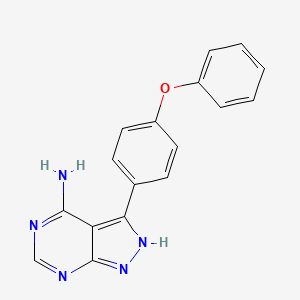 Chemical structure of 3-(4-phenoxyphenyl)-1H-pyrazolo(3,4-d)pyrimidin-4-amine