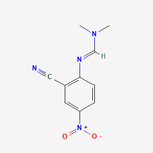 Chemical structure of N'-(2-cyano-4-nitrophenyl)-N,N-dimethylmethanimidamide