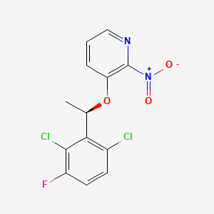 Chemical structure of (R)-3-(1-(2,6-Dichloro-3-fluorophenyl)ethoxy)-2-nitropyridine