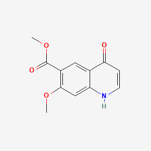 Chemical structure of Methyl 1,4-dihydro-7-methoxy-4-oxo-6-quinolinecarboxylate