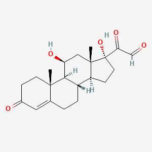 Chemical structure of (11beta)-11,17-Dihydroxy-3,20-dioxopregn-4-en-21-al