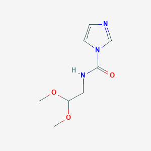 Chemical structure of N-(2,2-dimethoxyethyl)-1H-imidazole-1-carboxamide