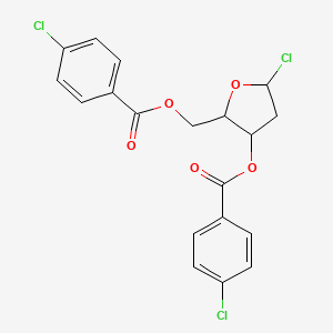 Chemical structure of [5-Chloro-3-(4-chlorobenzoyl)oxyoxolan-2-yl]methyl 4-chlorobenzoate