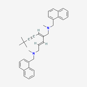 Chemical structure of (2E,4E)-4-(4,4-Dimethyl-2-pentyn-1-ylidene)-N1,N5-dimethyl-N1,N5-bis(1-naphthalenylmethyl)-2-pentene-1,5-diamine