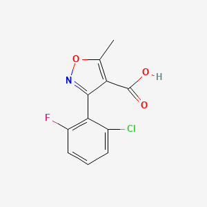 Chemical structure of 3-(2-Chloro-6-fluorophenyl)-5-methylisoxazole-4-carboxylic acid