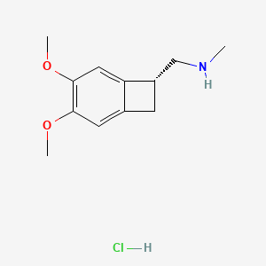 Chemical structure of (7R)-3,4-Dimethoxy-N-methyl-bicyclo[4.2.0]octa-1,3,5-triene-7-methanamine Hydrochloride