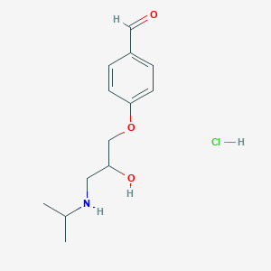 Chemical structure of 4-(2-Hydroxy-3-(isopropylamino)propoxy)benzaldehyde hydrochloride