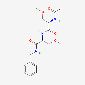 Chemical structure of (S)-2-Acetamido-N-((S)-1-(benzylamino)-3-methoxy-1-oxopropan-2-yl)-3-methoxypropanamide