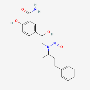Chemical structure of 2-Hydroxy-5-(1-hydroxy-2-(nitroso(4-phenylbutan-2-yl)amino)ethyl)benzamide