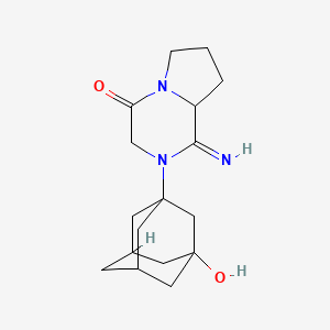 Chemical structure of Hexahydro-2-(3-hydroxytricyclo(3.3.1.13,7)dec-1-yl)-1-iminopyrrolo(1,2-a)pyrazin-4(1H)-one