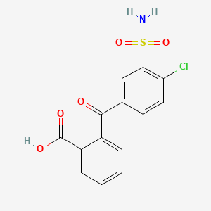 Chemical structure of 4'-Chloro-3'-sulfamoyl-2-benzophenone carboxylic acid