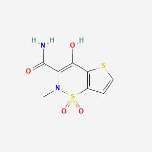 Chemical structure of 4-Hydroxy-2-methyl-1,1-dioxothieno[2,3-e]thiazine-3-carboxamide