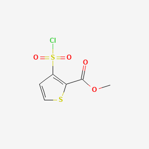 Chemical structure of 2-Thiophenecarboxylic acid, 3-(chlorosulfonyl)-, methyl ester