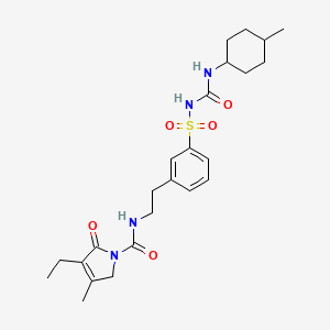 Chemical structure of 1-((3-(2-(((3-Ethyl-4-methyl-2-oxo-2,3-dihydro-1H-pyrrol-1-yl)carbonyl)amino)ethyl)phenyl)sulfonyl)-3-(trans-4-methylcyclohexyl)urea
