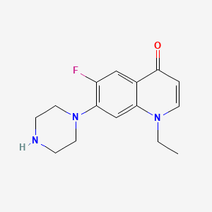 Chemical structure of 1-Ethyl-6-fluoro-7-(piperazin-1-YL)quinolin-4(1H)-one