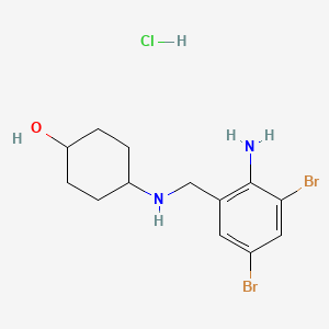 Chemical structure of 4-(((2-Amino-3,5-dibromophenyl)methyl)amino)cyclohexan-1-ol--hydrogen chloride (1/1)