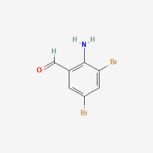 Chemical structure of 2-Amino-3,5-dibromobenzaldehyde