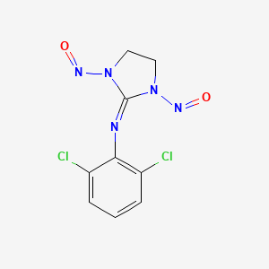 Chemical structure of N-(2,6-dichlorophenyl)-1,3-dinitrosoimidazolidin-2-imine
