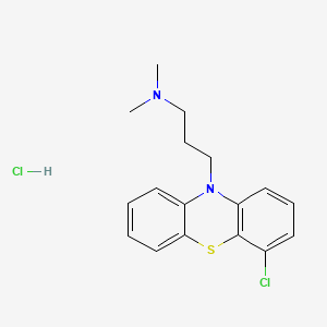 Chemical structure of 4-Chloro-10-[(dimethylamino)propyl]phenothiazine Hydrochloride