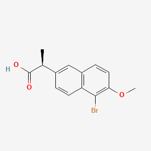 Chemical structure of 5-Bromonaproxen, (S)-