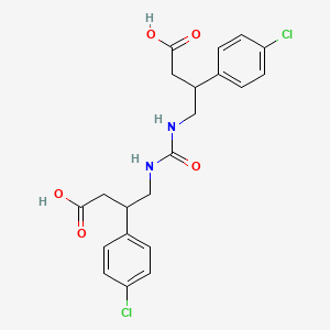 Chemical structure of 4,4'-(Carbonylbis(azanediyl))bis(3-(4-chlorophenyl)butanoic Acid)