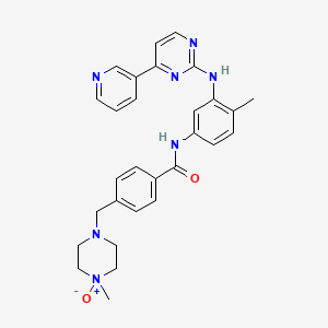 Chemical structure of 4-[(4-methyl-4-oxidopiperazin-4-ium-1-yl)methyl]-N-[4-methyl-3-[(4-pyridin-3-ylpyrimidin-2-yl)amino]phenyl]benzamide