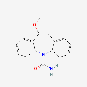 Chemical structure of 10-methoxy-5H-dibenz(b,f)azepine-5-carboxamide