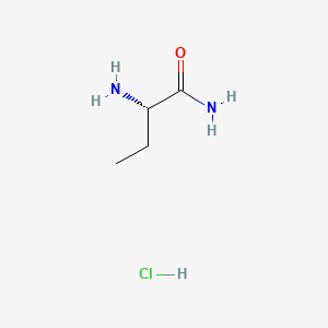 Chemical structure of (2S)-2-Aminobutanamide hydrochloride