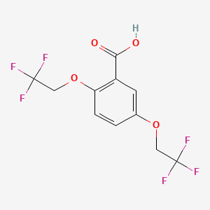 Chemical structure of 2,5-bis(2,2,2-trifluoroethoxy)benzoic Acid