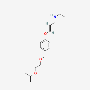 Chemical structure of (E)-N-propan-2-yl-3-[4-(2-propan-2-yloxyethoxymethyl)phenoxy]prop-2-en-1-amine
