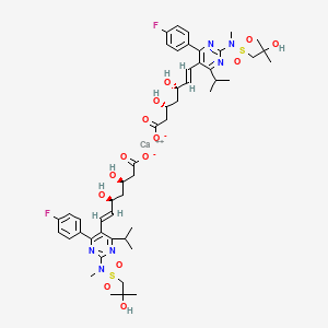 Chemical structure of S-Desmethyl-S-(2-hydroxy-2-methylpropyl) Rosuvastatin Calcium Salt